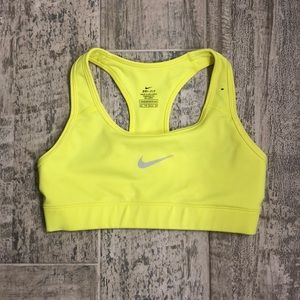 Neon yellow Nike sports bra
